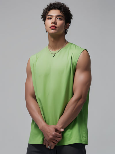 Camiseta Suelta sin Mangas para Hombre - Diseño Liso y Versátil - Image 9