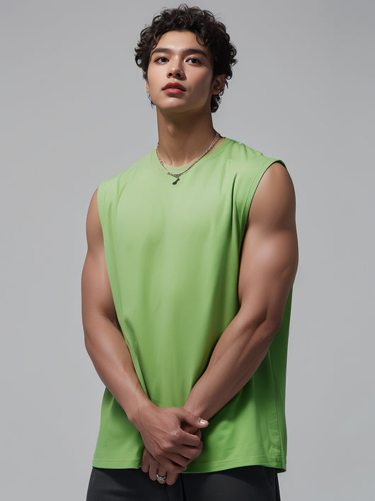 Camiseta Suelta sin Mangas para Hombre - Diseño Liso y Versátil - Image 9