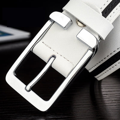 Cinturón de Cuero Blanco para Hombre - Estilo Moderno - Image 8