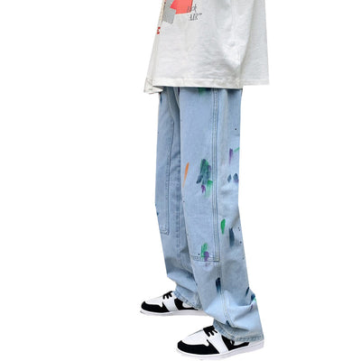 Pantalones Jeans Sueltos Hombre Autumn Tide - Estilo Casual Recto Tendencia - Image 4