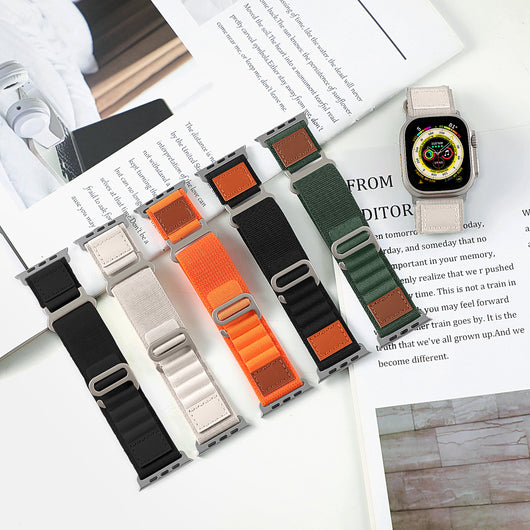 Correa de Reloj Tejida en Nylon y Cuero Premium