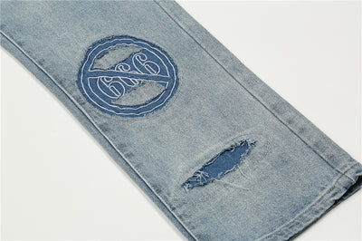 Jeans Hombre Rotos Deslavados con Bordado Artesanal - Image 12