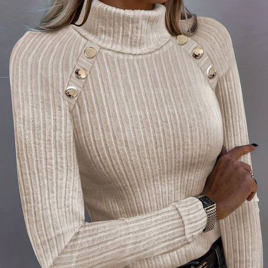 Remera Base Ajustada con Rayas Laterales y Cuello en U