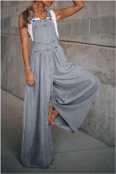 Jumpsuit Ancho de Pierna para Mujer - Comodidad Vacacional de Verano - Image 7