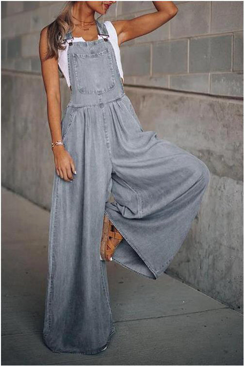Jumpsuit Ancho de Pierna para Mujer - Comodidad Vacacional de Verano - Image 7