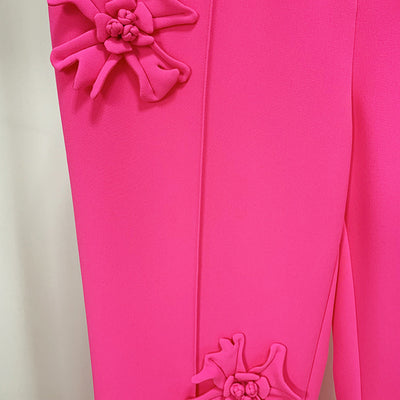 Pantalón de Vestir con Flores 3D - Diseño Industrial Moderno - Image 4