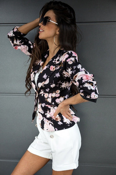 Blazer Estampado de Botón Único Estilo Europeo y Americano para Mujer - Image 7