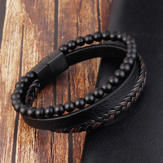 Pulsera de Cuero con Piedra Volcánica Natural - Image 10
