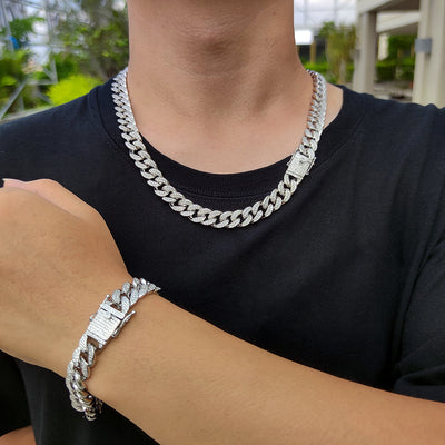 Cadena Cubana Hip Hop de Doble Fila con Diamantes Completos 12mm para Hombre - Image 4