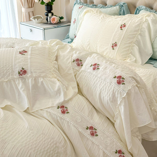 Juego de Cama Four Seasons Seersucker 4 Piezas - Algodón Lavado