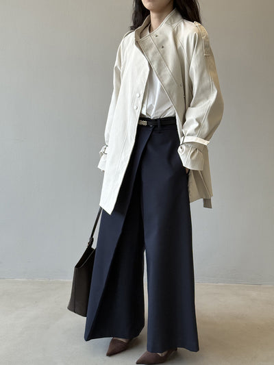 Abrigo Trench Casual Holgado con Cuello de Pie para Mujer - Image 15