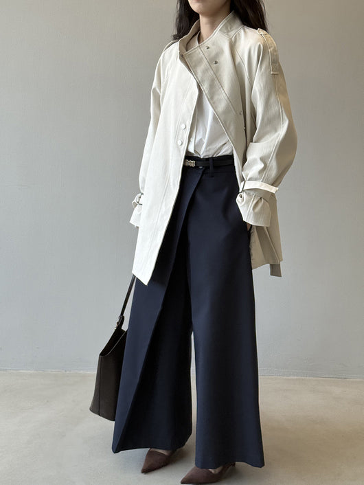 Abrigo Trench Casual Holgado con Cuello de Pie para Mujer - Image 15