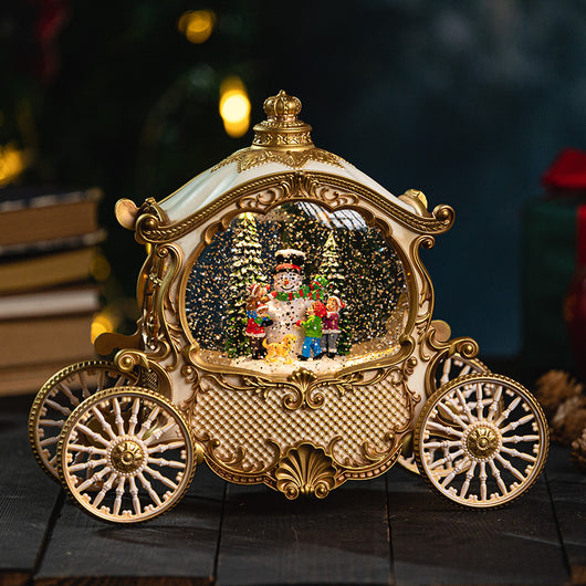 Caja de Música Navideña con Bola de Cristal - Diseño Elegante Abuelo en Trineo - Image 8