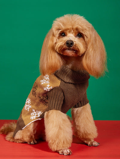 Suéter Navideño para Perros Copo de Nieve Gris Marrón Otoño Invierno - Image 17