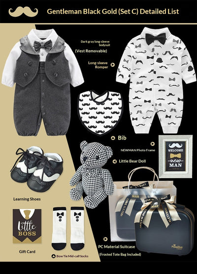 Conjunto Elegante Pequeño Caballero - Caja de Regalo Premium Negro y Oro - Image 35