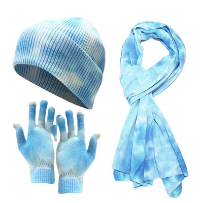 Conjunto Tie-Dye: Gorro, Guantes y Bufanda Tejidos - Image 2