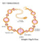 18k Dorado-Plated Summer Beach-Estilo Light-Luxury Anklet Foot Jewelry Rosado Zircon S011