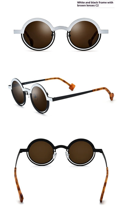 Gafas de Sol Unisex Titanio Puro con Diseño Redondo y Colores Vibrantes - Image 12