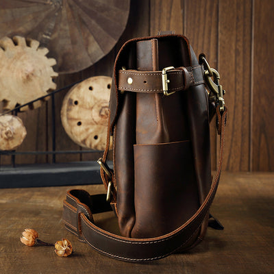 Bolso de Cuero Genuino Primera Capa Estilo Retro - Image 13