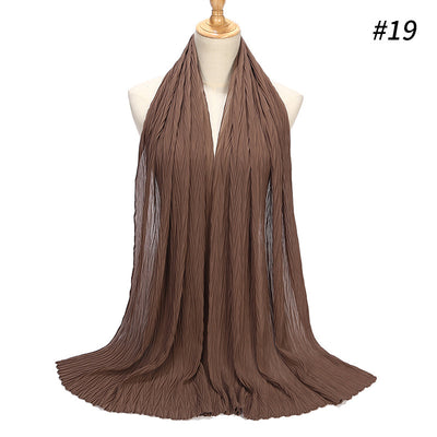 Pañuelo Gasa Plisado con Perlas de Moda - Image 21