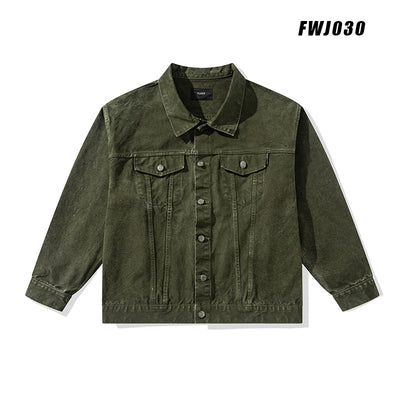 Chaqueta de Trabajo Denim Retro Vulcanizado 100% Algodón Puro para Hombre - Image 13