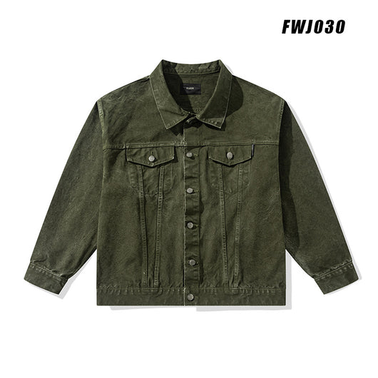 Chaqueta de Trabajo Denim Retro Vulcanizado 100% Algodón Puro para Hombre - Image 13
