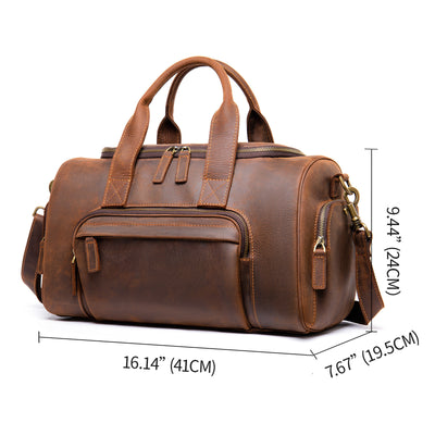 Bolsa de Viaje Cuero Genuino Estilo Retro - Equipaje de Mano Grande para Hombre - Image 9