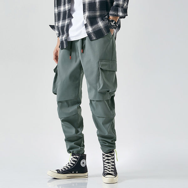 Pantalones Casuales Japoneses para Hombre con Múltiples Bolsillos