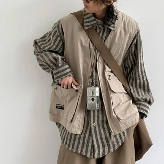 Pantalones de Trabajo Retro Japoneses con Pierna Ancha para Hombre - Primavera y Otoño