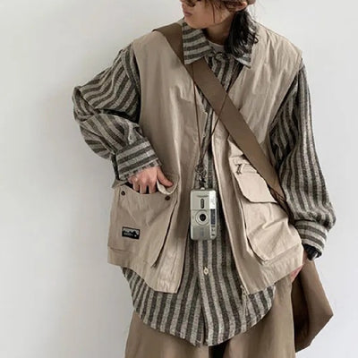 Pantalones de Trabajo Retro Japoneses con Pierna Ancha para Hombre - Primavera y Otoño