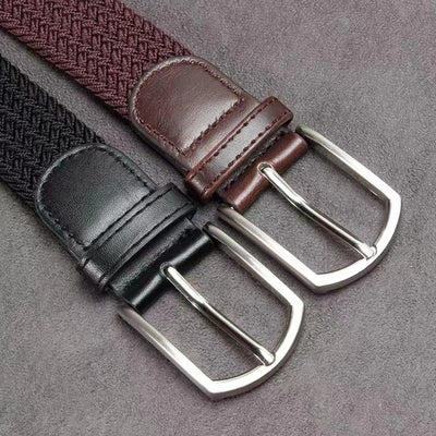 Cinturón de Cuero Tejido Elástico para Hombre - Image 3