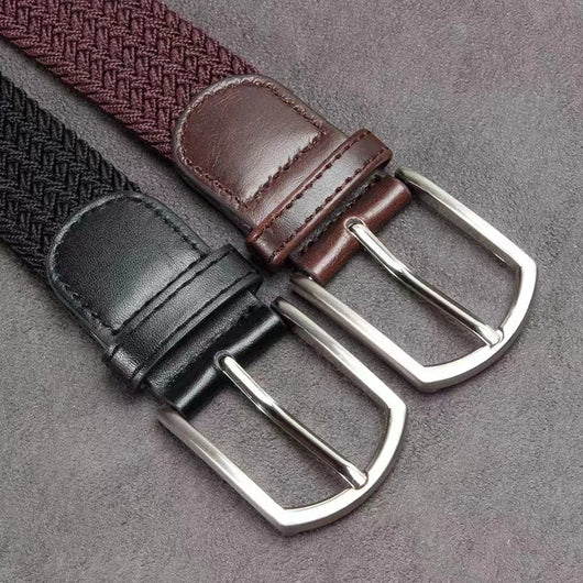 Cinturón de Cuero Tejido Elástico para Hombre - Image 3