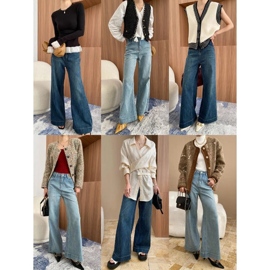 Jeans Talle Alto Elásticos Lavados con Corte Amplio y Cintura Ajustada - Image 3