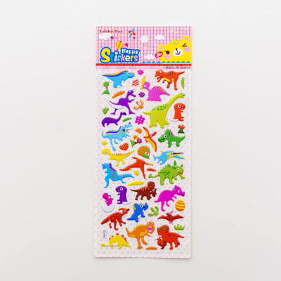Sheet of colorful puffy alphabet stickers with cute cartoon animals, food, and objects for decoration. - Image 16