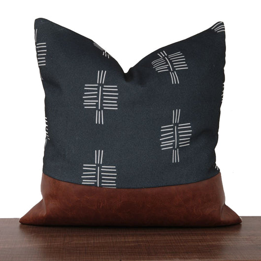 Funda de Almohada Cuero PU Nórdico con Costuras Geométricas - Image 7