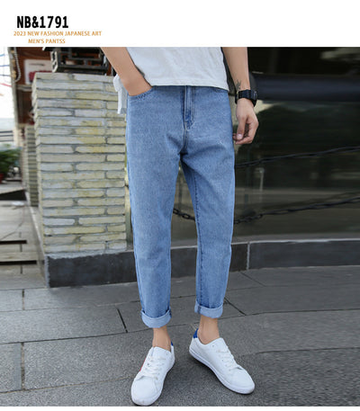 Jeans Harem Sueltos Rectos de Marca Premium para Hombre - Primavera Otoño - Image 15