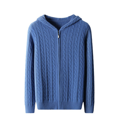 Suéter Tejido Grueso con Capucha y Mangas Largas Sueltas para Hombre - Image 5