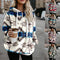 Suéter Holgado con Capucha y Estampado - Manga Larga Oversized