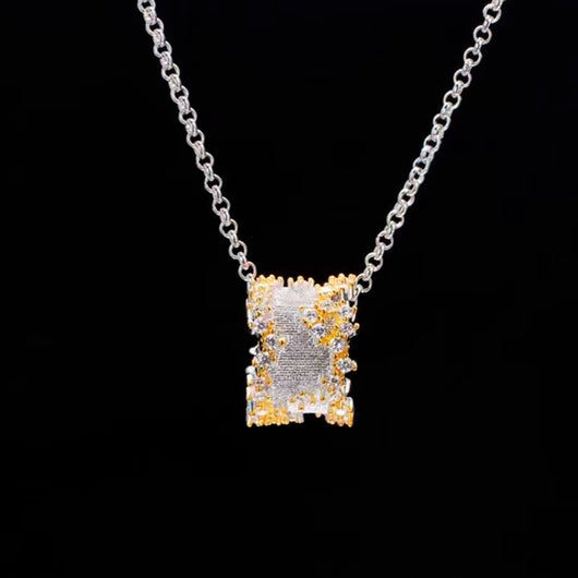 Collar Copo de Nieve en Plata Pura Chapada en Oro - Image 9