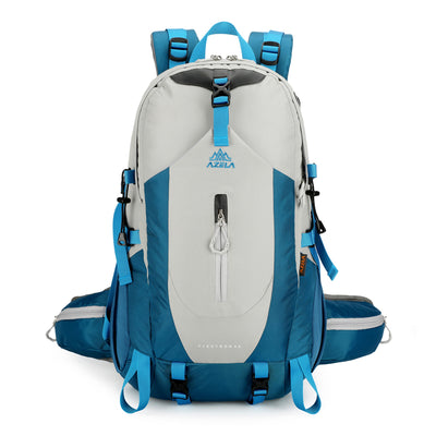 Mochila de Trekking AZELA Electron 40L - Blanco y Azul Marino para Senderismo y Viajes - Image 9
