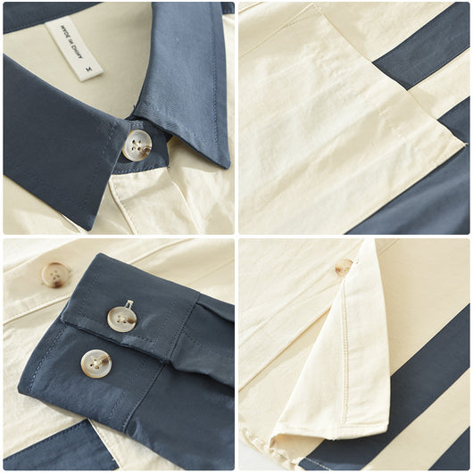 Camisa de Manga Larga con Costuras Retro para Hombre - Image 3