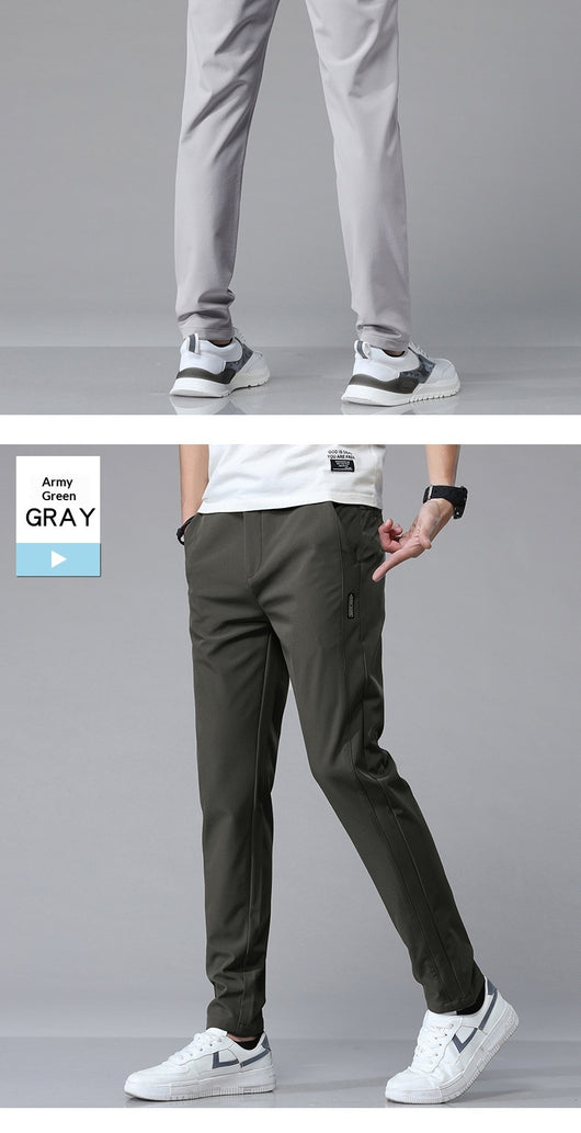 Pantalones Casuales Elásticos para Hombre con Forro Polar y Tela Ice Silk - Image 17