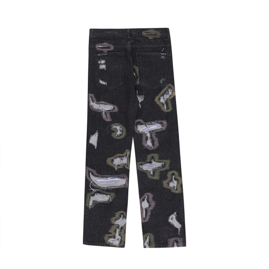 Jeans Rotos con Bordados y Contraste de Colores Estilo Americano - Image 13