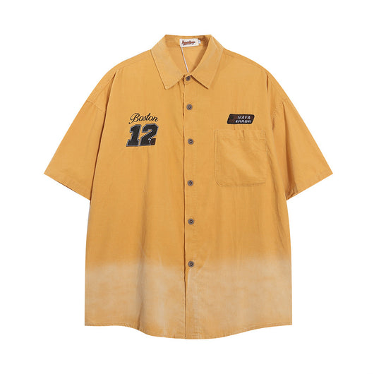 Camisa Suelta de Verano con Bolsillos Bordados para Hombre - Image 2