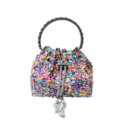 Bolso de Hombro Tipo Cubo con Lentejuelas y Borlas Brillante - Image 13
