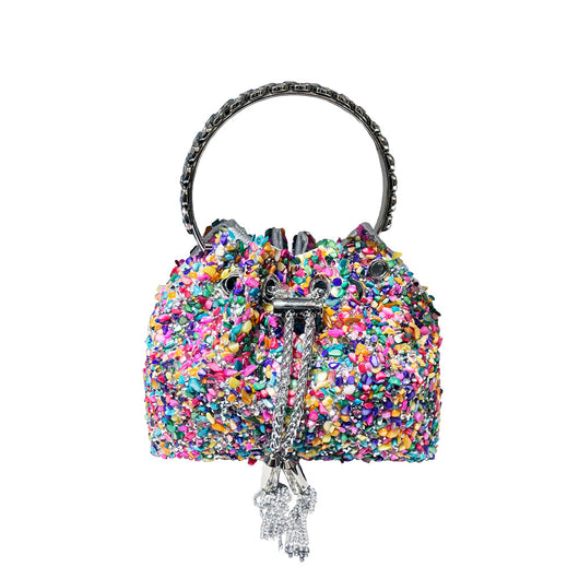Bolso de Hombro Tipo Cubo con Lentejuelas y Borlas Brillante - Image 13