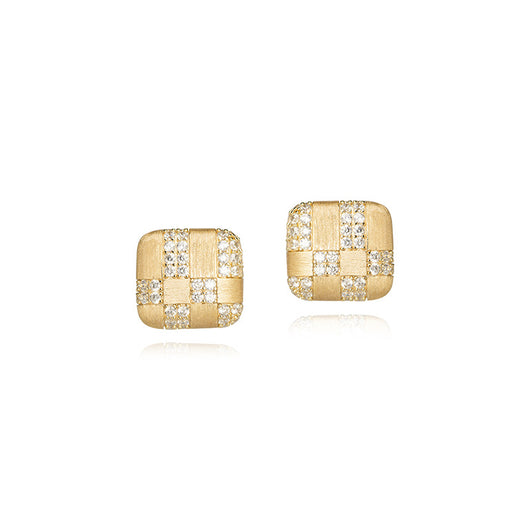 Aretes Cuadrados con Diamantes Geométricos en Plata 925 y Circón - Image 4