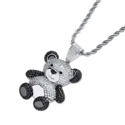 Dije Panda Tesoro Nacional con Circonitas Incrustadas - Collar Hip Hop Unisex - Image 7