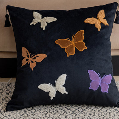 Cojín de Lujo para Sofá con Bordado de Mariposas - Image 11