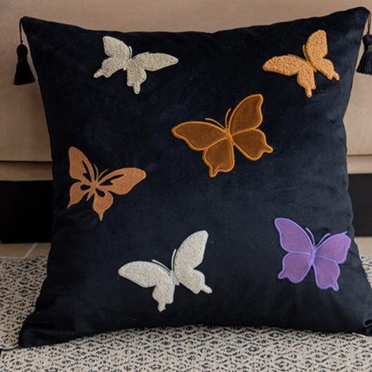 Cojín de Lujo para Sofá con Bordado de Mariposas - Image 11